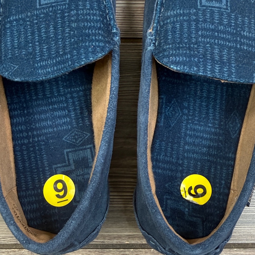 Pendleton Mens Size 9 Harding Slipper Blue Suede Southwestern Driver Loafers NEW - Picture 4 of 6